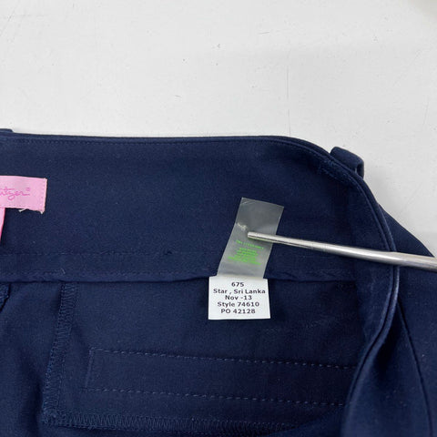 Lilly Pulitzer Women's Navy Blue Stretch Straight Leg Dress Pants Size 8