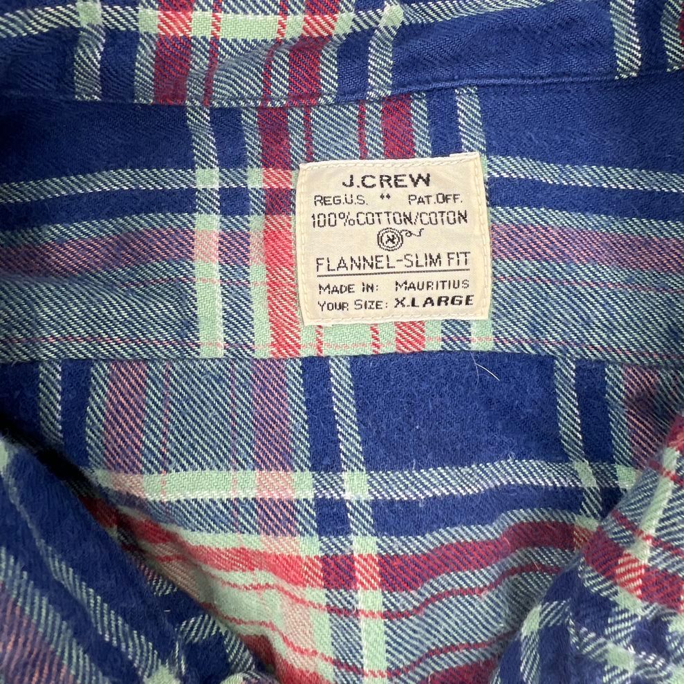 Lot 2 Vintage 90s Style Plaid Flannel Shirts J.Crew XL Oakton Fishing M