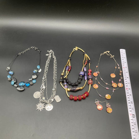 Chico's Jewelry Lot 5 Pieces Multi-Strand Beaded Necklaces Celestial Charms