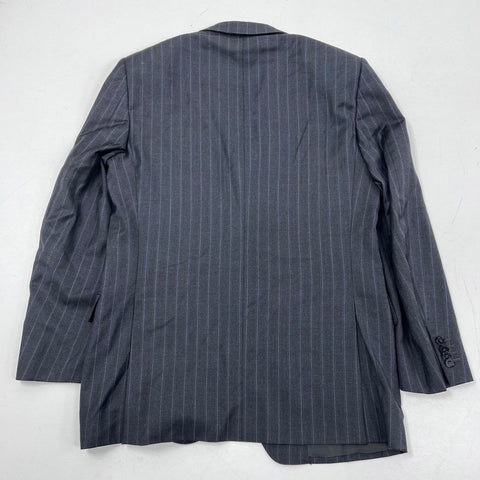 Ermenegildo Zegna Men's Dark Grey Pinstripe Wool Traveller Blazer Sz 50R