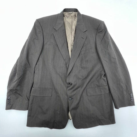 Vintage Stafford Men's Gray Pinstripe Wool Suit Jacket Blazer 2 Button Sz 46R