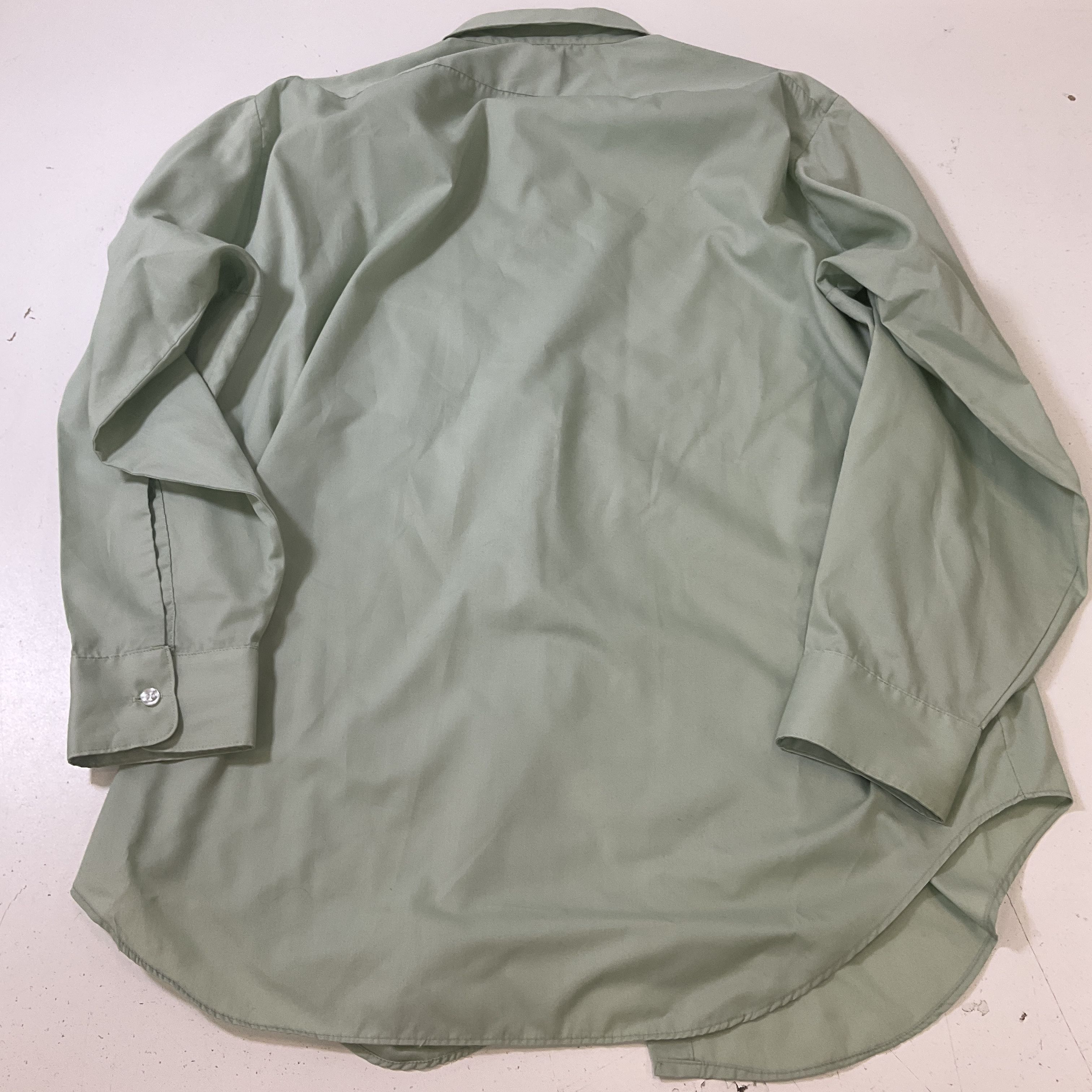 Monarch by Arrow Men's Green Button Up Shirt Size 16-32 Vintage 70s Union Made