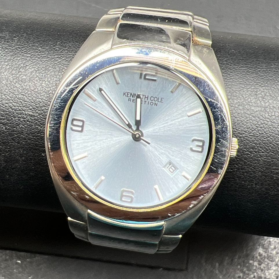 Kenneth Cole Reaction Silver Tone Watch New Battery