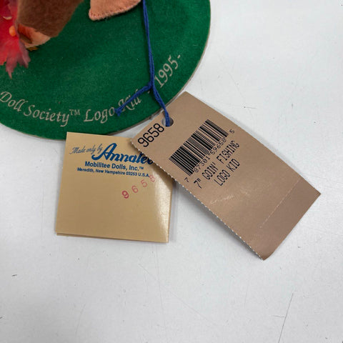 Annalee 7 Inch Goin' Fishing Logo Kid 1995 Doll Society Figurine With Box