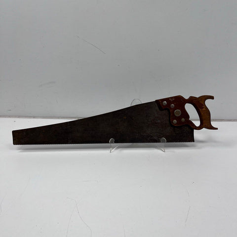 Vintage Disston 30" Handsaw Wood Handle Made in USA Woodworking Tool