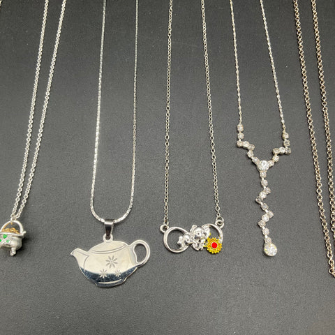 Fashion Necklace Jewelry Lot of 13 Teapot Dolphin Heart Rhinestone Pendants