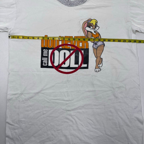 Vintage 90s Warner Bros Lola Bunny Don't Call Me Doll Ringer T-Shirt Sz OSFA