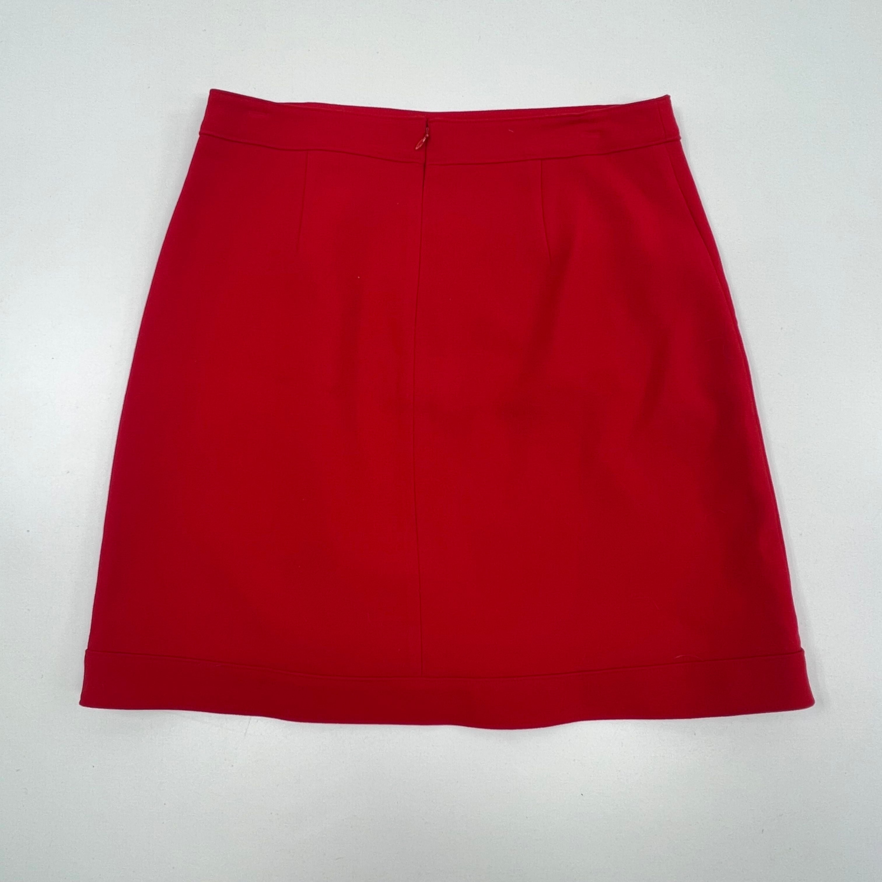 NWT Ann Taylor Factory Red Faux Pearl Accents Skirt Women's 10P $79