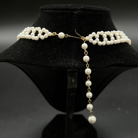 Vintage Faux Pearl Jewelry Lot of 8 Necklaces Bracelets Bib Collar Statement