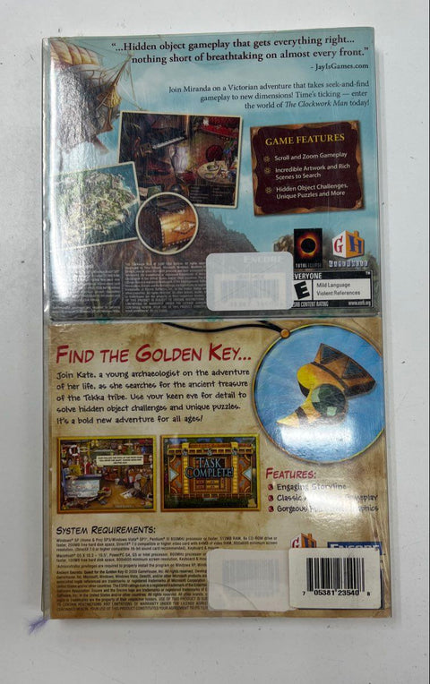The Clockwork Man Ancient Secrets 2 PC Game Lot Hidden Object Adventure Sealed
