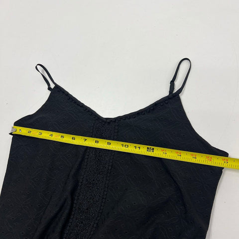 NWT White House Black Market Black Eyelet Smocked Cami Tank Top Women's XS