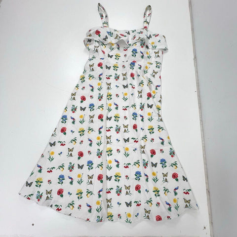 NWT Ann Taylor Women's Butterfly Garden Tie Shoulder Midi Dress Floral Sz 12