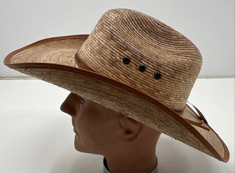 Saddleback Hats Men's Natural Palm Leaf Straw Cowboy Western Hat NWT One Size