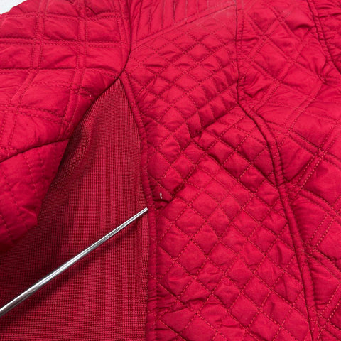 Avenue Women's Red Diamond Quilted Full Zip Mock Neck Jacket Sz 26/28 NWT