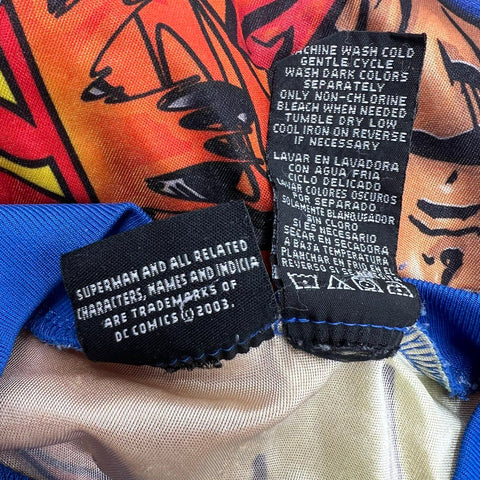 Vintage Y2K Superman All Over Print DC Comics T-Shirt Youth Sz 16/18