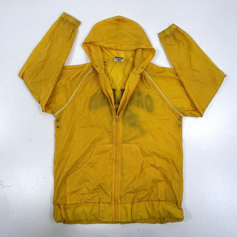 Vintage 80s Champion Oakland Winged Foot Hooded Windbreaker Jacket Sz M