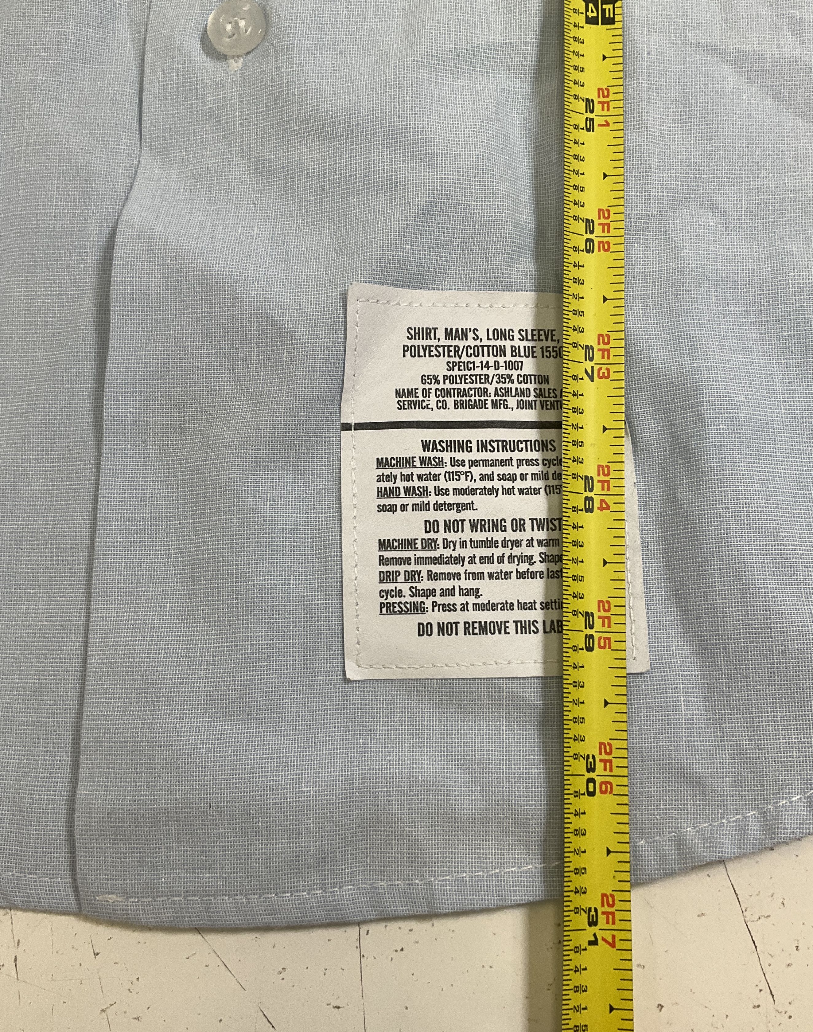 Vintage 1987 USAF Air Force Military Issue Dress Shirt Made in USA Sz 16x34