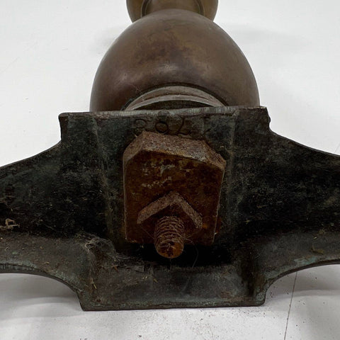 Vintage Brass Fireplace Andiron Replacement Part Single Ball Top Cabriole Leg