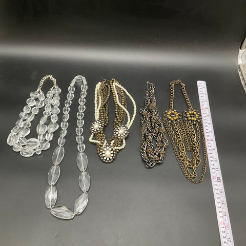 Chico's & Fashion Statement Jewelry Lot of 5 Necklaces Multi-Strand Faux Pearl