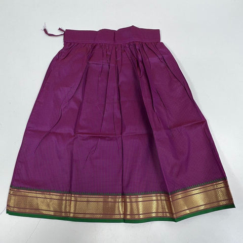 Shalgar NWT Purple Green Art Silk Pavadai Set Lehenga Choli Girls Size 26
