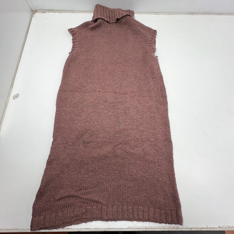 Free People Brown Cable Knit Turtleneck Sweater Tunic Dress Womens XS