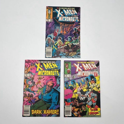 X-Men and the Micronauts #2 #3 #4 Comic Lot Marvel 1984 Limited Series