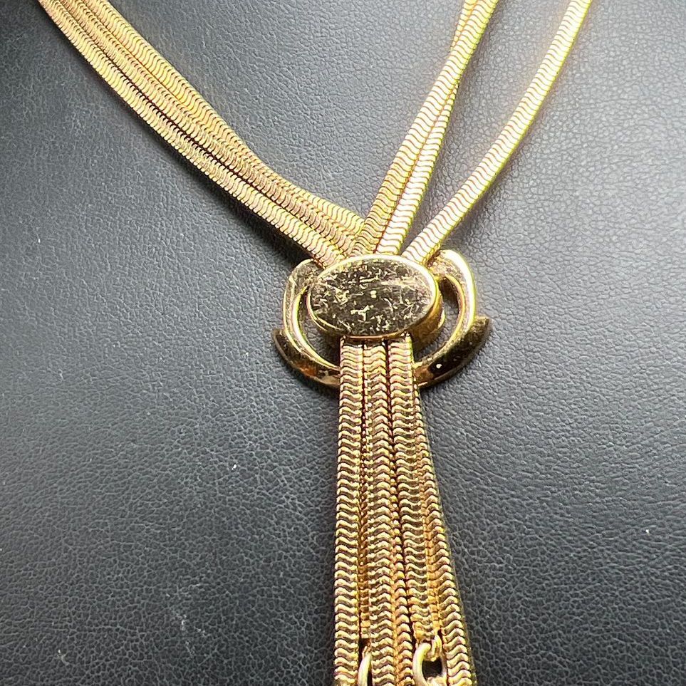 Monet Gold Tone Tassel Necklace