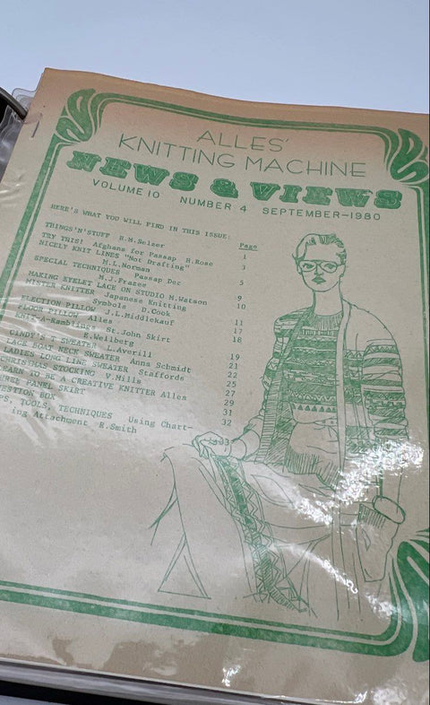 Alles' Knitting Machine News & Views Newsletter Lot Binder Patterns 1979-1980
