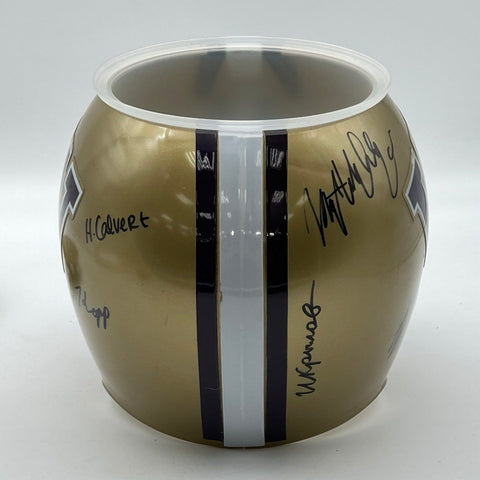 Washington Huskies NCAA Football Multi-Signed Helmet Snack Bowl Ice Bucket Gold