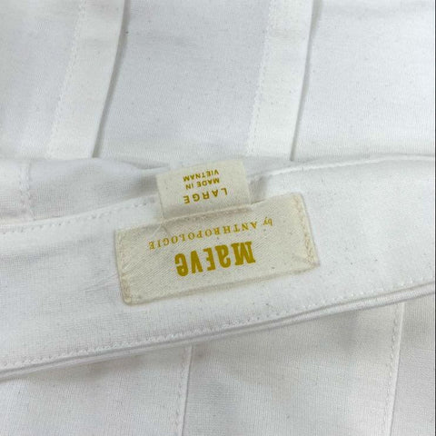 Maeve Anthropologie Red White Pleated Peplum Bustier Tube Top Lot of 2 Women's L