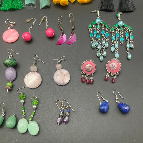 Fashion Statement Earrings Jewelry Lot of 18 Pairs Tassel Beaded Boho Drop