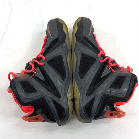 Nike LeBron 12 Instinct Black Crimson Basketball Shoes Size 8.5 COA