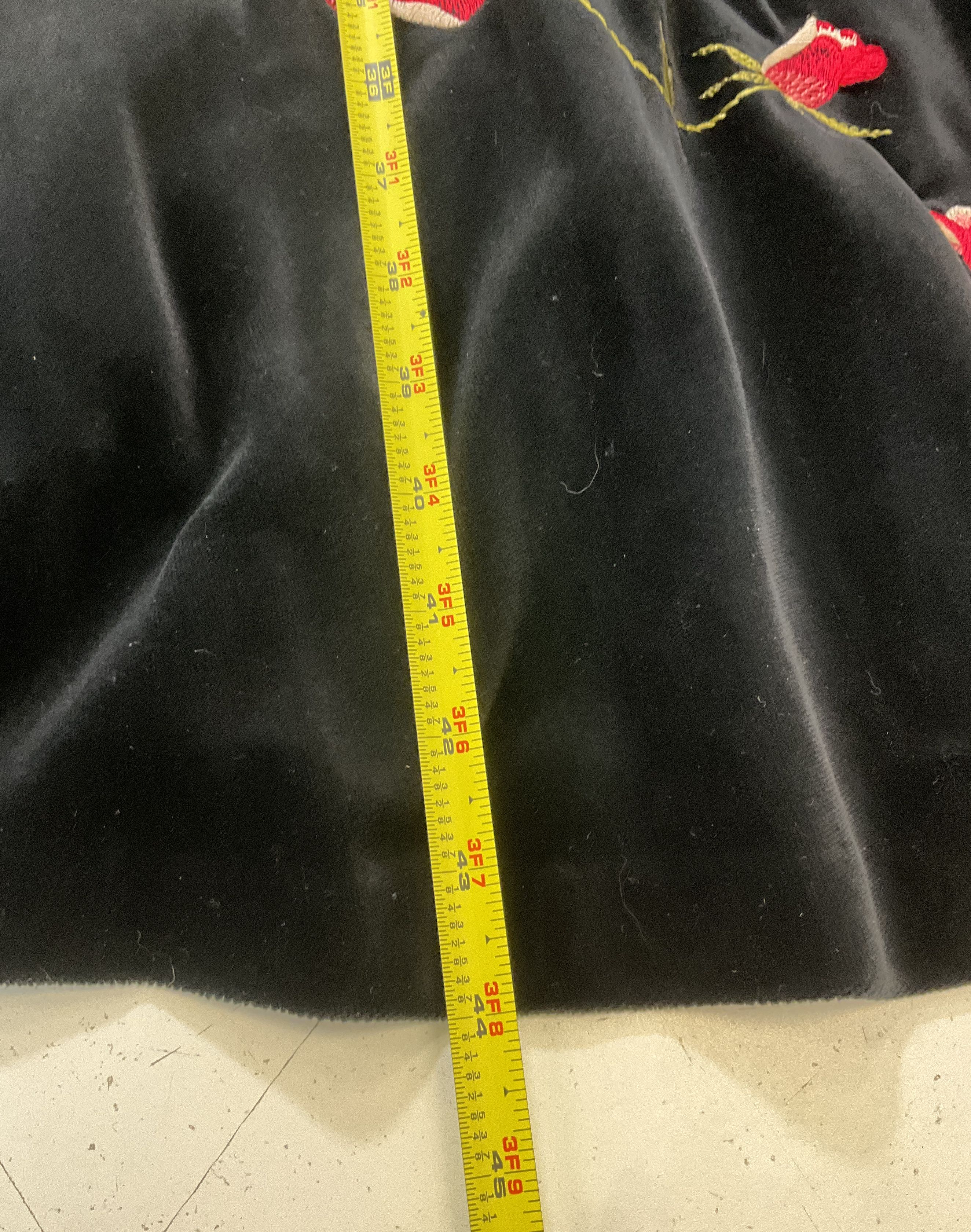 Vintage Baltazar by Mario Baltazar Black Velvet Dress w/ Embroidered Roses Sz 6