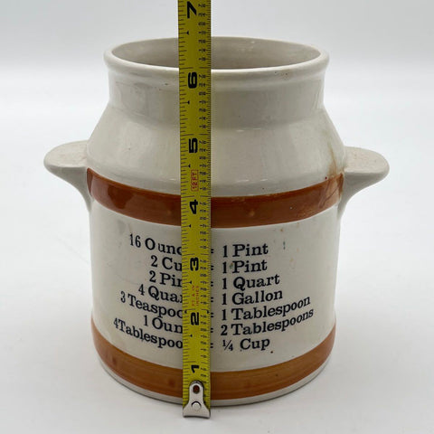FTD Secla Portugal Ceramic Utensil Holder Floral Measurement Chart Vintage
