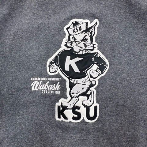 GTM Sportswear KSU Wildcats Wabash Varsity Letterman Jacket Gray Black Sz L