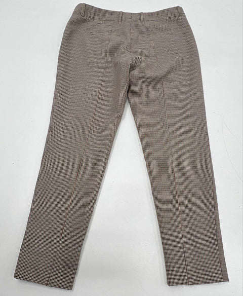 Akris Punto Women's Brown Houndstooth Tapered Dress Pants Sz 12