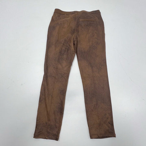 NWT Free People Womens Brown Faux Suede Distressed Leggings Pants Size 30
