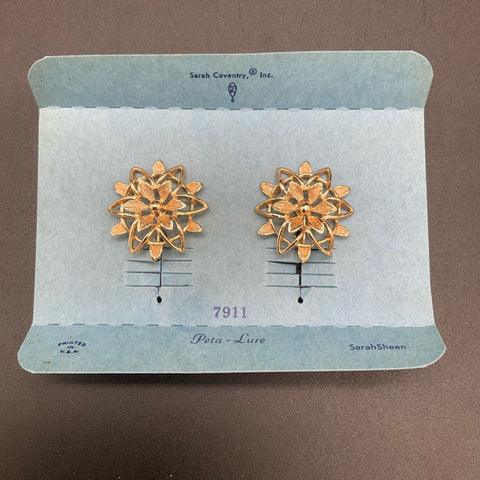 Vintage Sarah Coventry Peta Lure Demi Parure Brooch Clip Earrings Set