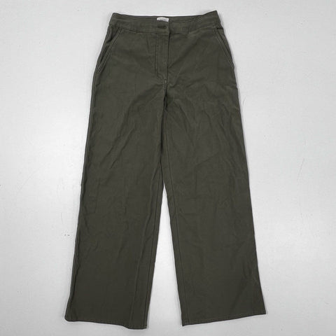 Wilfred Free Women's Kepler Wide Leg Pants Olive Green Cotton Blend NWT Sz 4