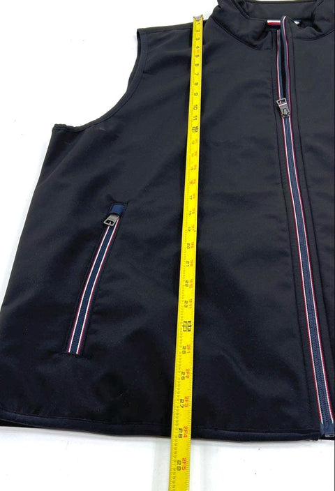 Tommy Hilfiger Men's Black Water Resistant Full Zip Mock Neck Vest Size XL NWT