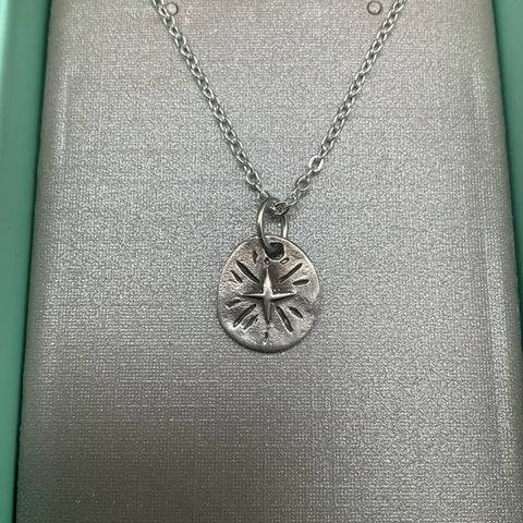 Lisa Leonard Designs Follow the Star Pendant Necklace Pewter Silver Tone 18"