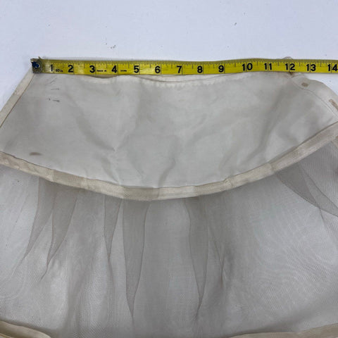Vintage 1950s Tiered Crinoline Petticoat Slip Ivory Mesh Newform Sz 10
