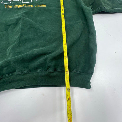 Vintage Y2K Sean Jean Men's Green Embroidered Signature Crewneck Sweatshirt XL