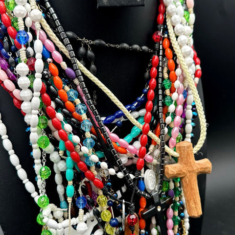Vintage to Modern Catholic Rosary & Crucifix Jewelry Lot Mixed Religious 30+