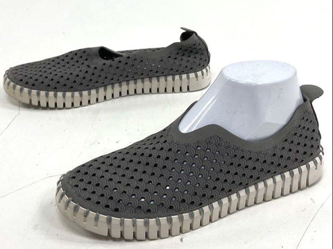 Ilse Jacobsen Tulip Perforated Slip On Loafers Grey Women's Size EU 39
