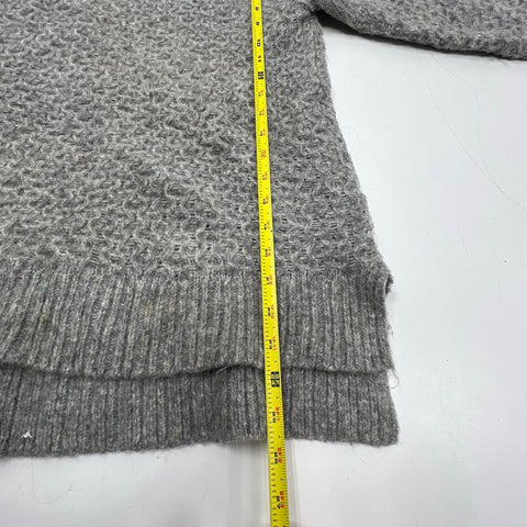 Anthropologie Gray Textured Chunky Knit Mock Neck Pullover Sweater Women's S