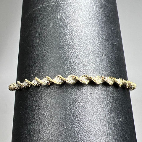 Sterling Silver Two tone Twist Chain Bracelet 2.7g