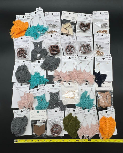Bead Landing Jewelry Making Components Lot Macrame Boho Wood Pendants 30+ Packs