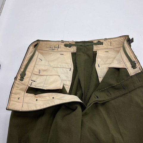 Vintage 1950s US Army M-1951 Wool Field Trousers OD Green Sz Small Short