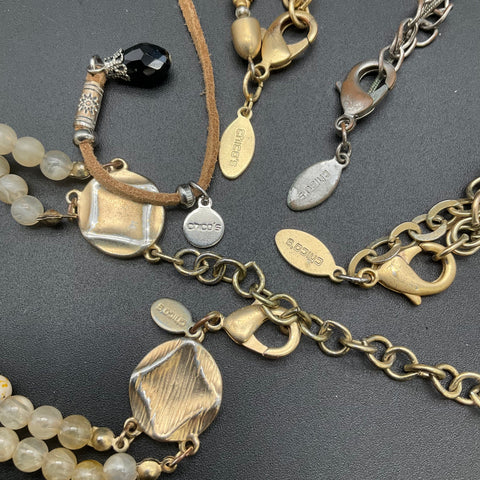 Chico's Fashion Jewelry Lot of 5 Necklaces Beaded Gold Silver Tone Boho Multi